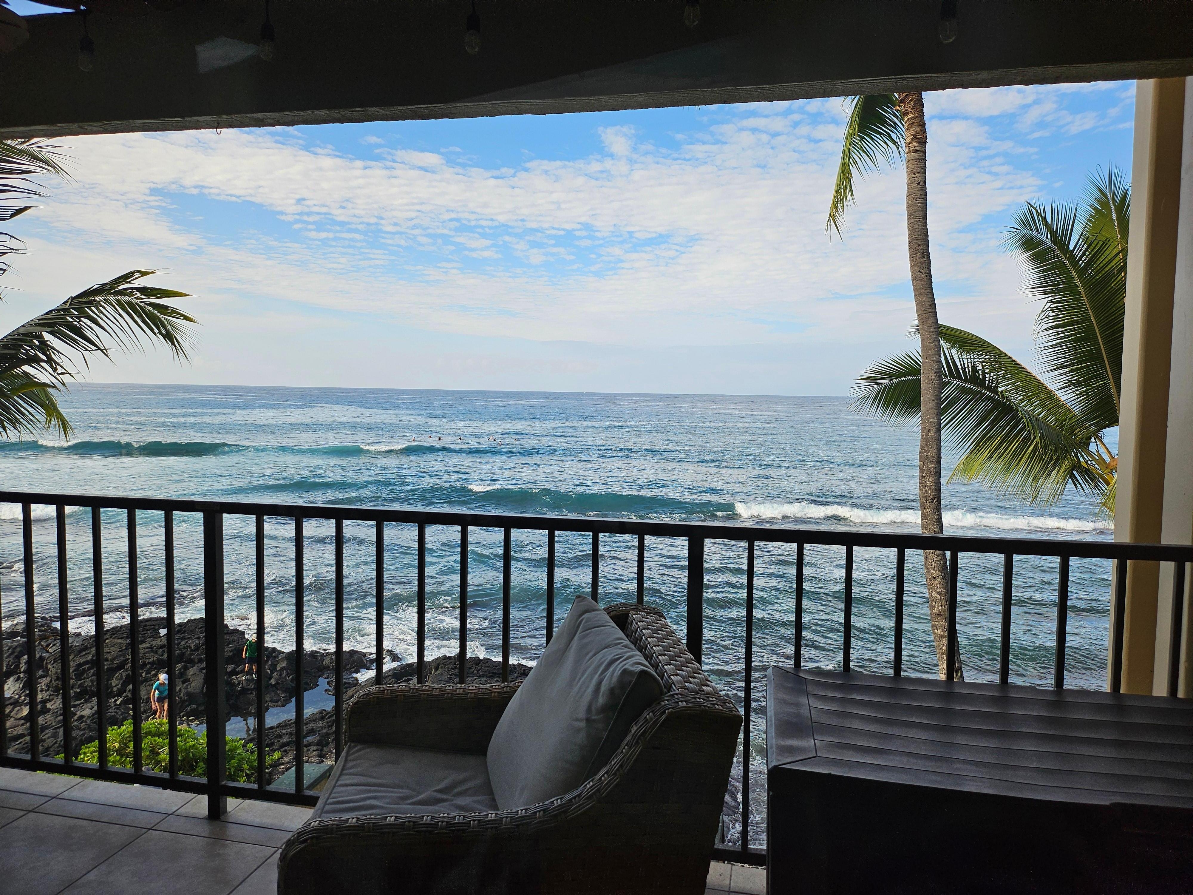 Watch the surfers in the morning.  They are up really early!