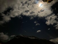 Had an opportunity to take a photo with my phone, (while on the balcony) when the full moon was behind some clouds