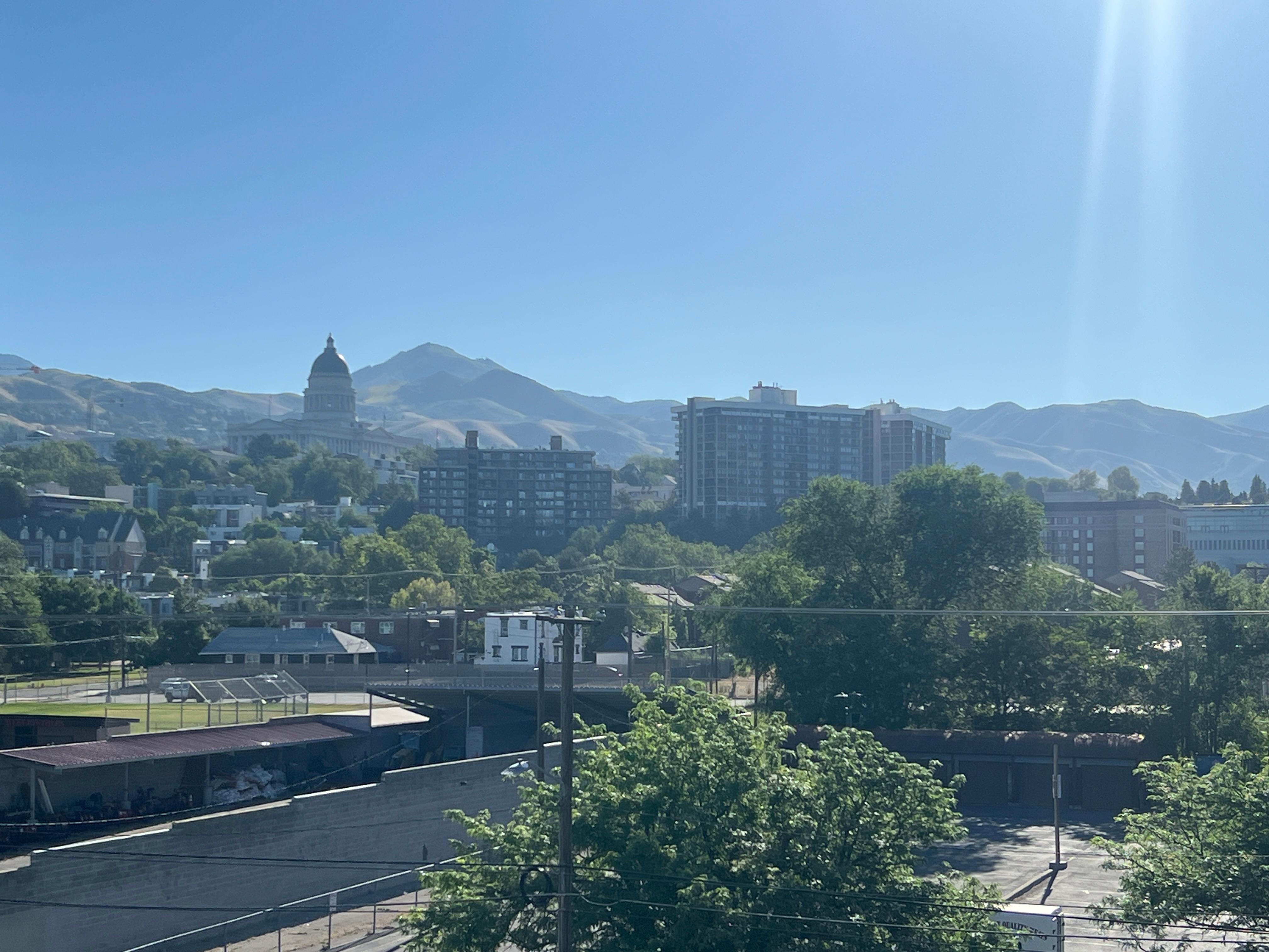View of the capital building from the patio 