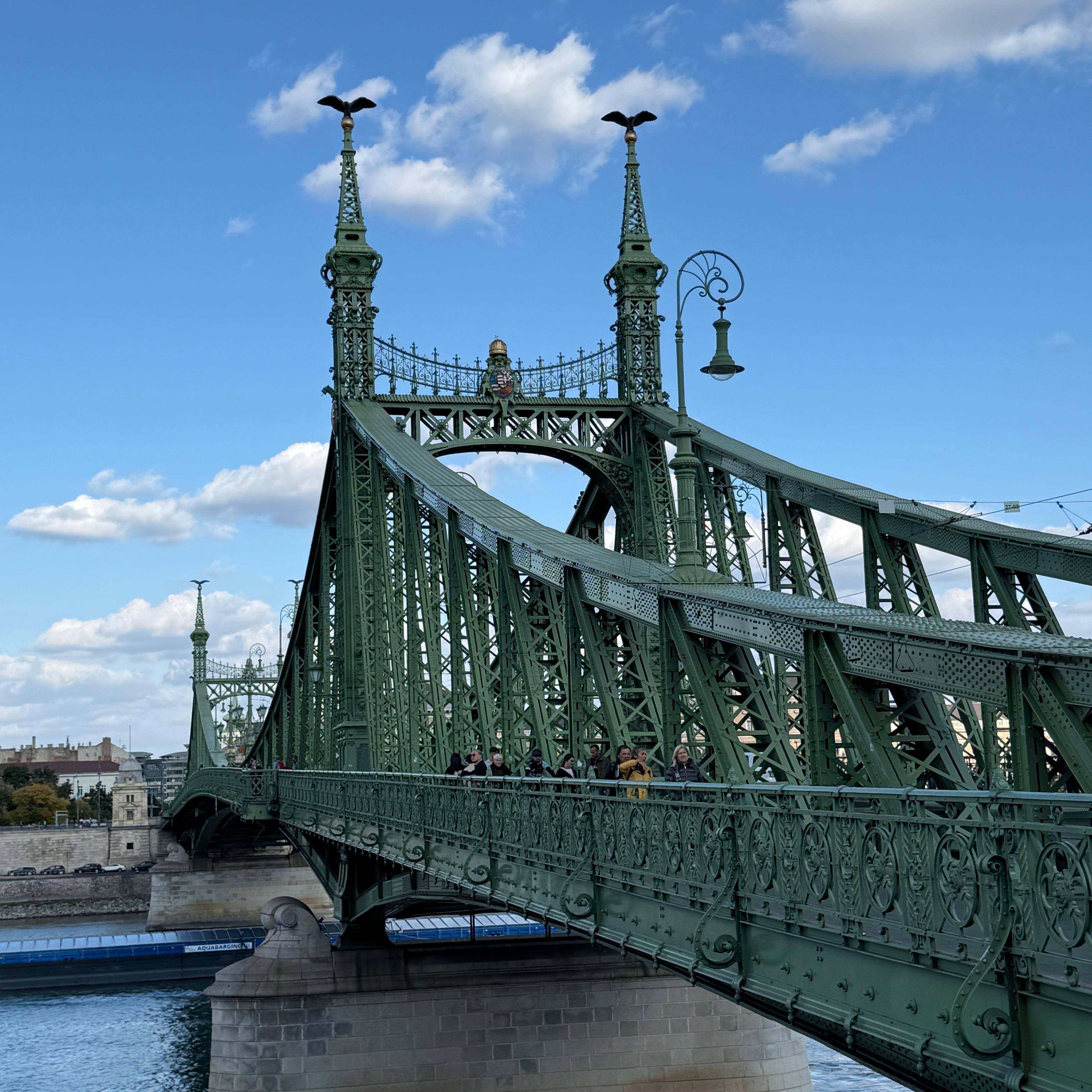 One of several gorgeous bridges between Buda and Pest.  