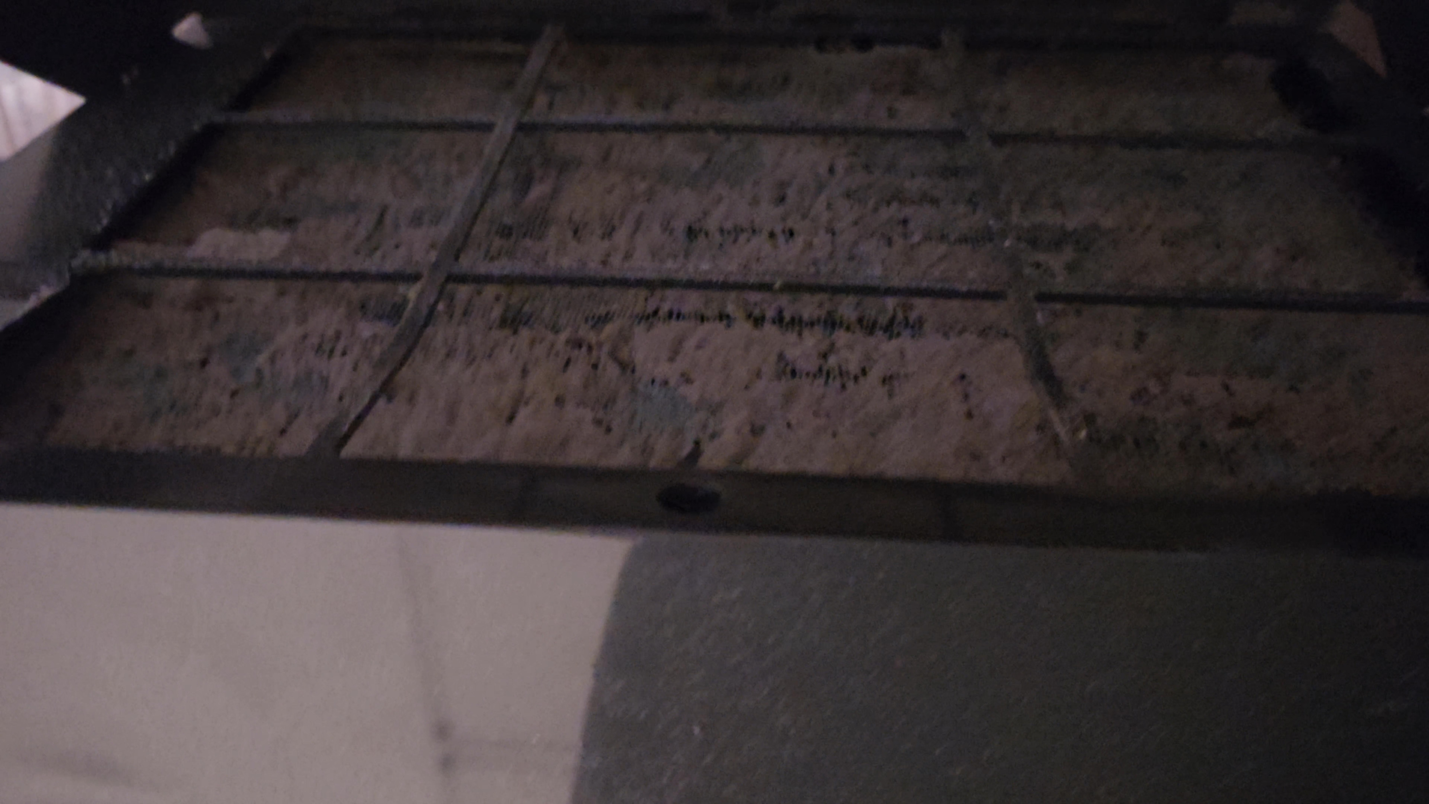 This is the state of the air filter on the portable AC unit in the room. Absolutely disgusting. I'd love to know how many people's DNA and viruses are stuck in there 