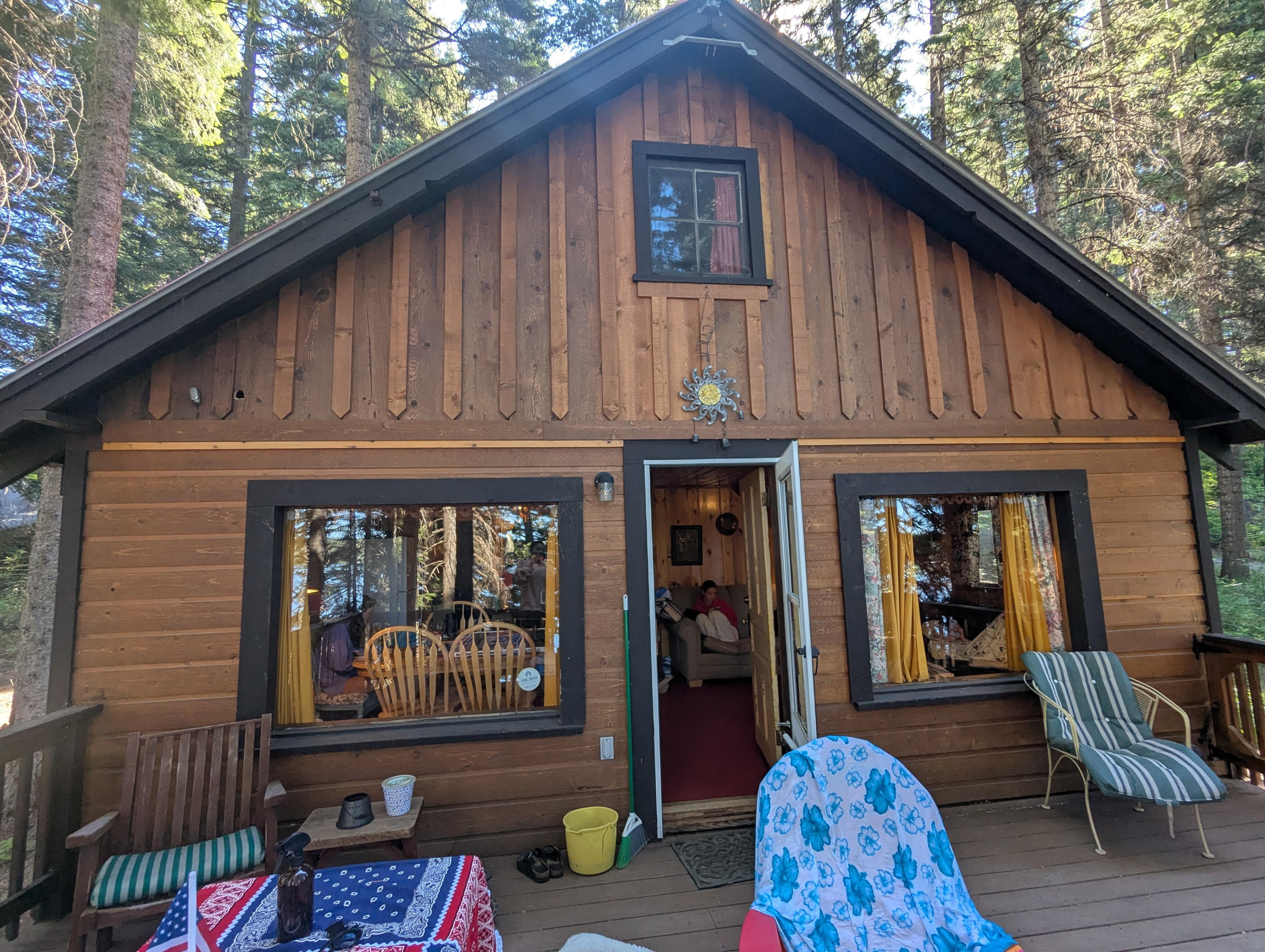 The cabin is quaint and cozy.