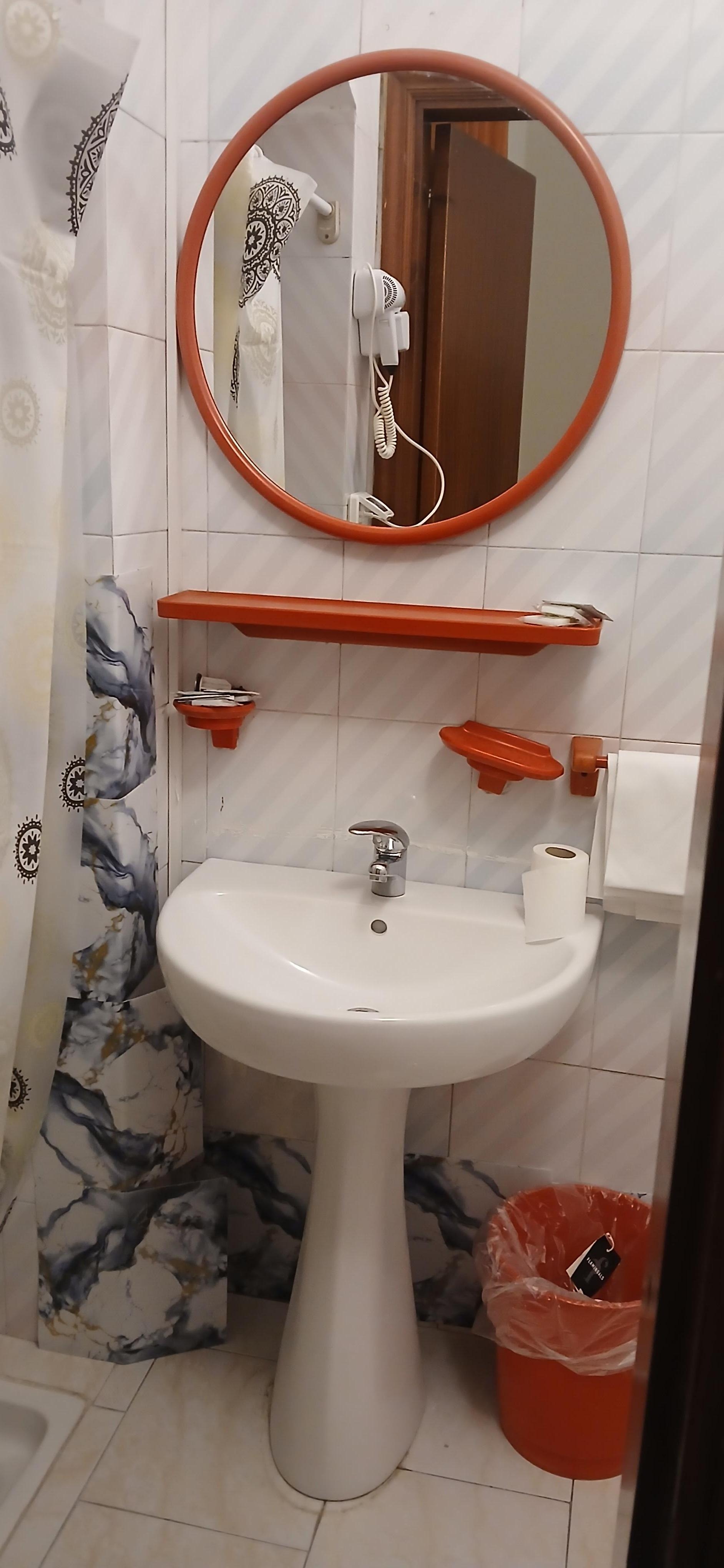 Deteriorated conditions. Everything mismatched. Stick on tiles for repairs and they were coming off as shown in 2nd picture