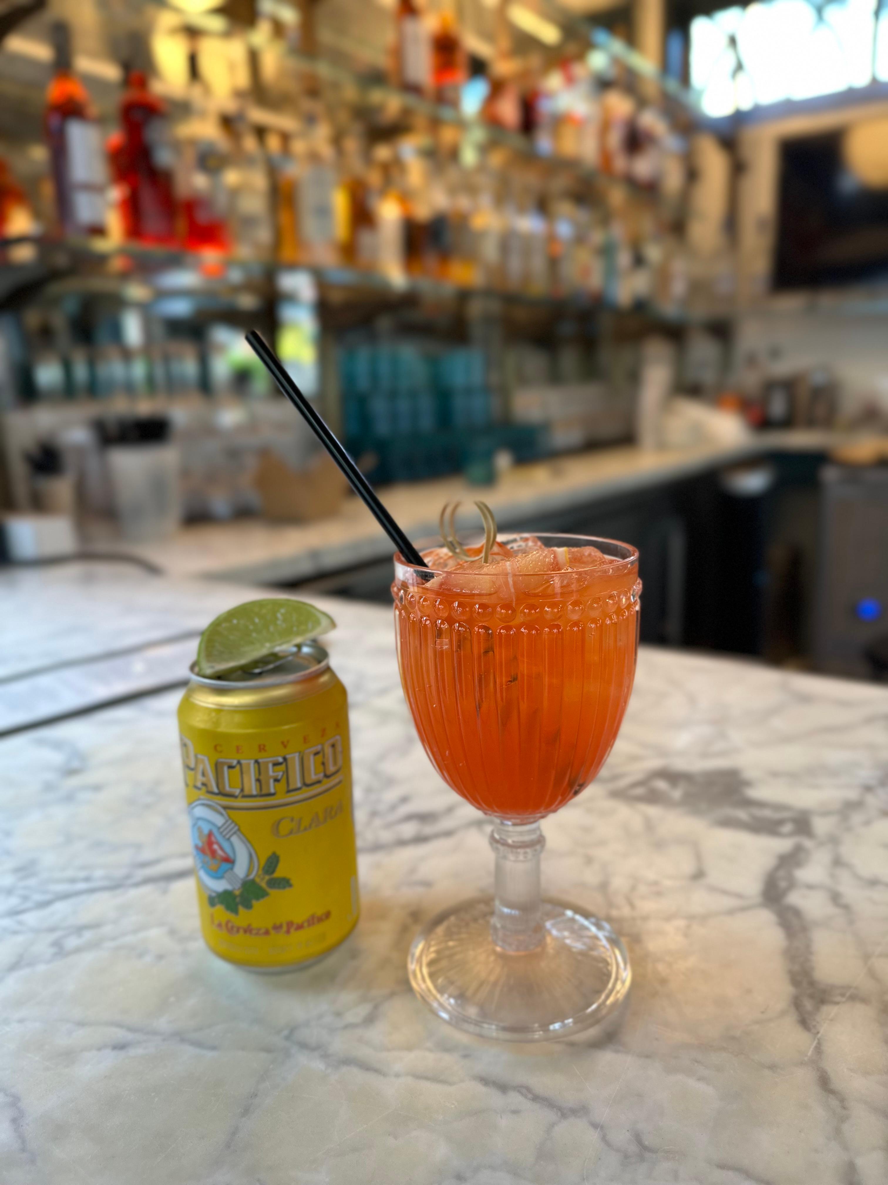 Beer and aperol spritz from the pool bar