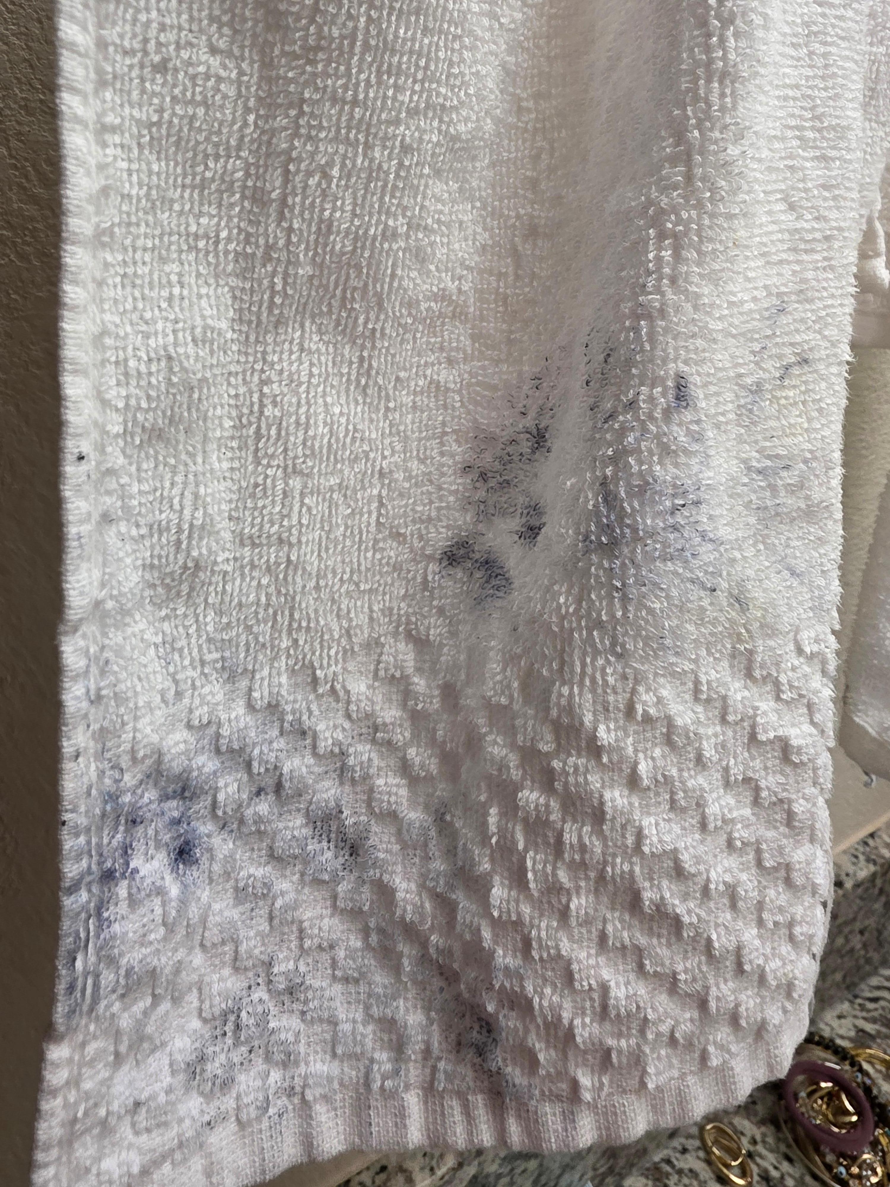 Stained towels