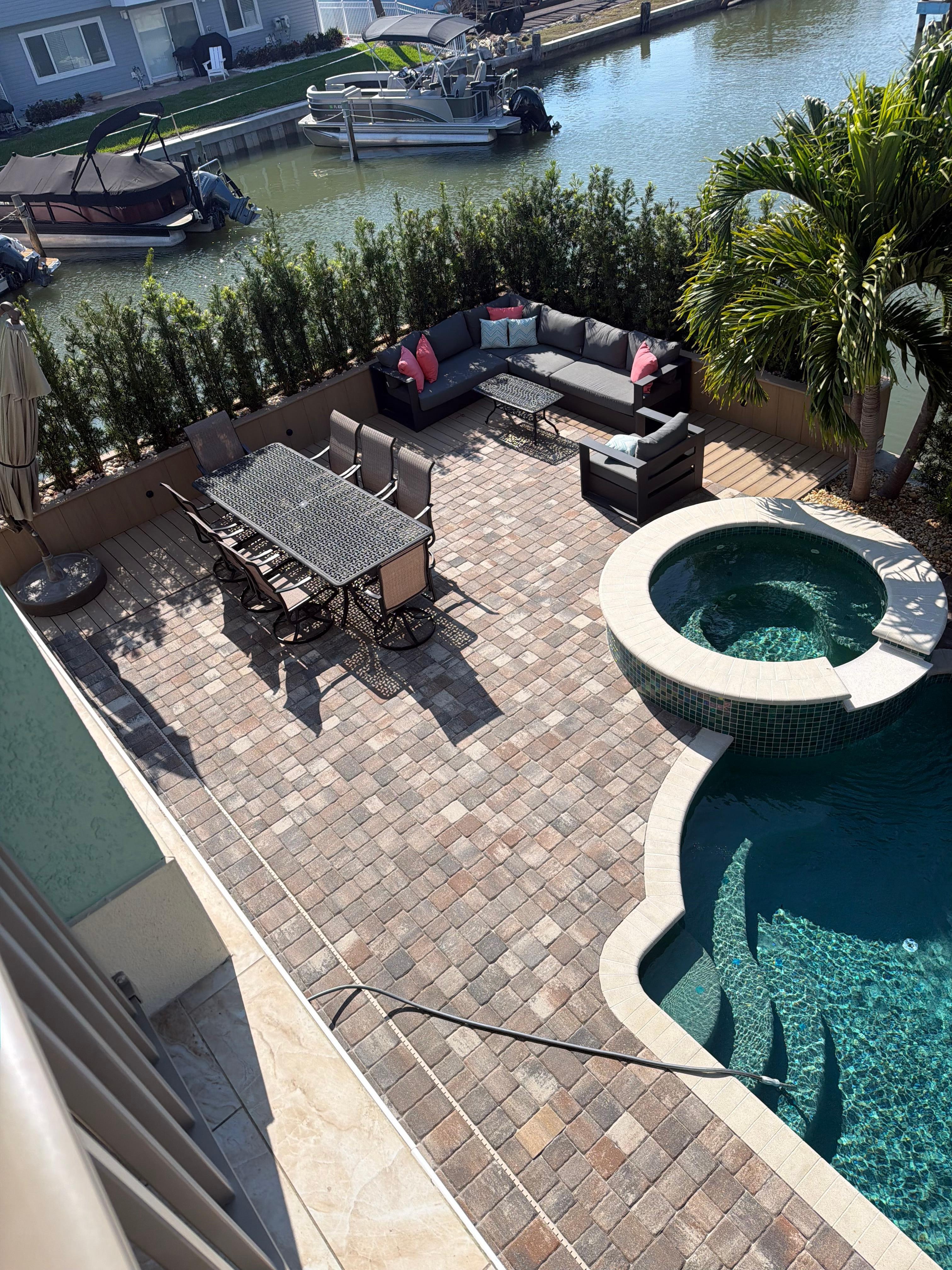 Patio pool and hot tub