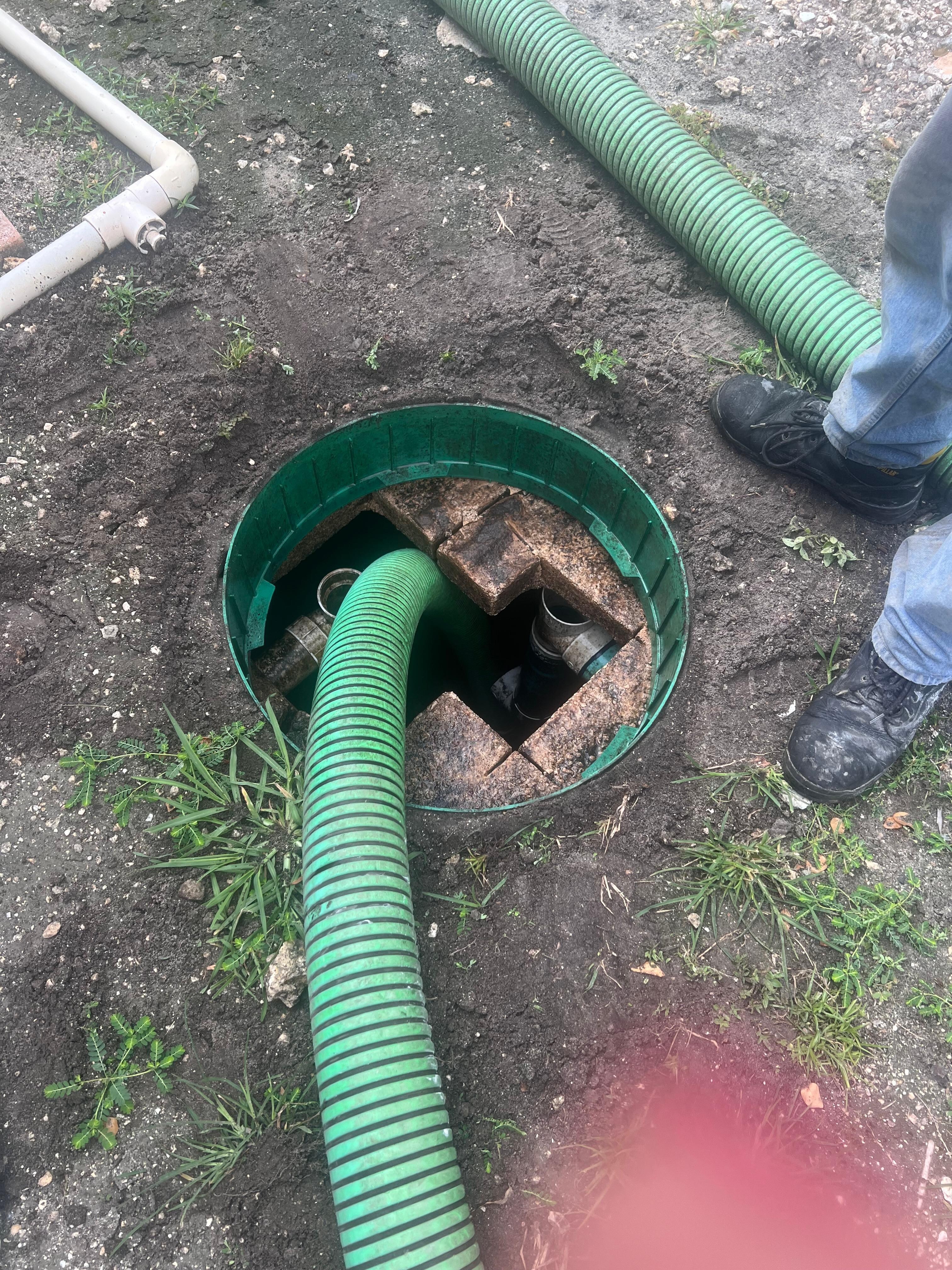 Pumping very full septic tank. 