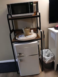 Microwave and fridge