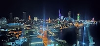 Sea (port) view at night