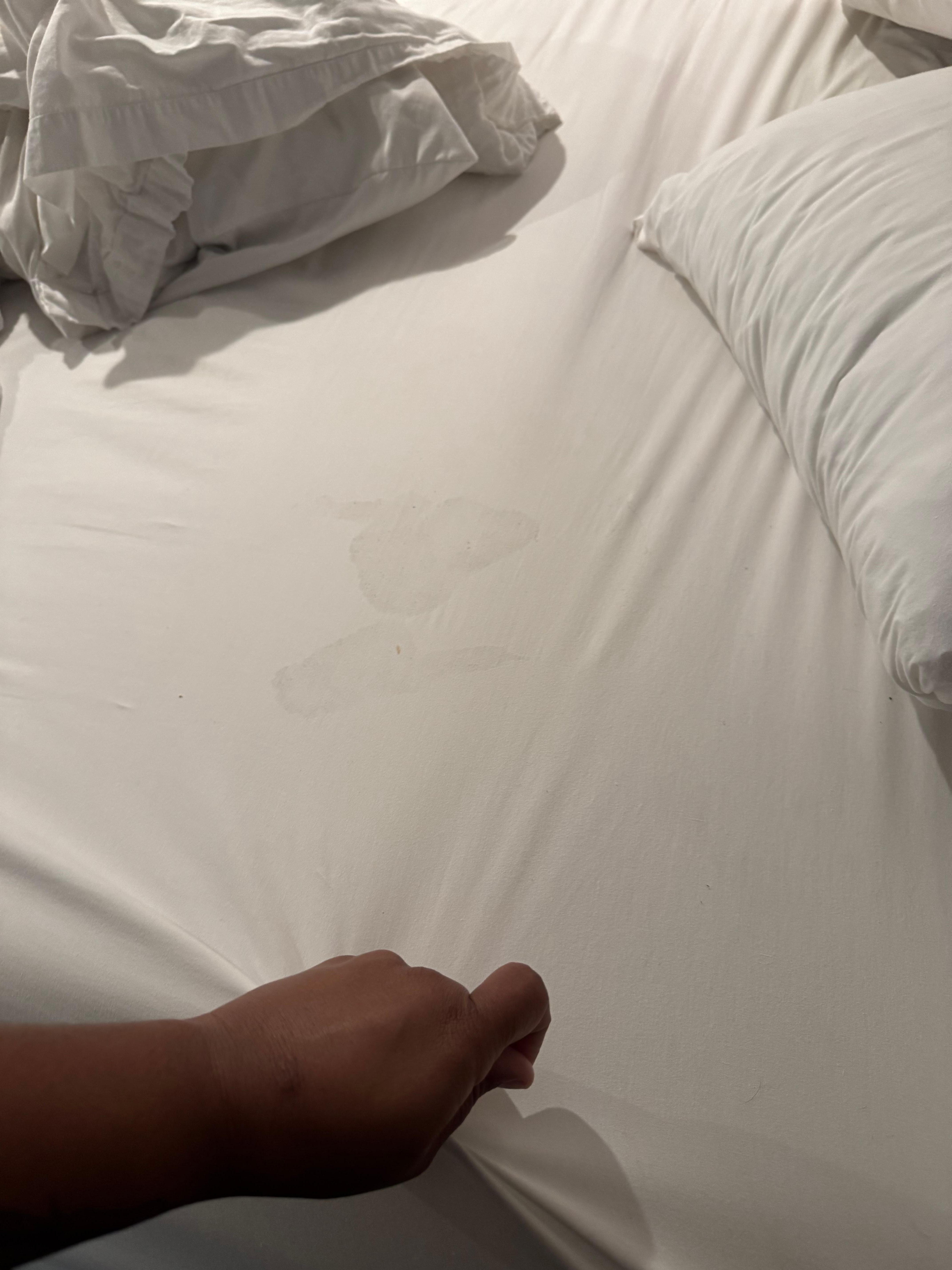 Stains on bedsheets 