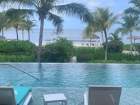The view from our room, swim out suite overlooking the ocean.