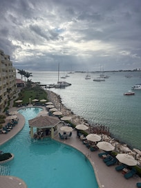 View of pool and ocean