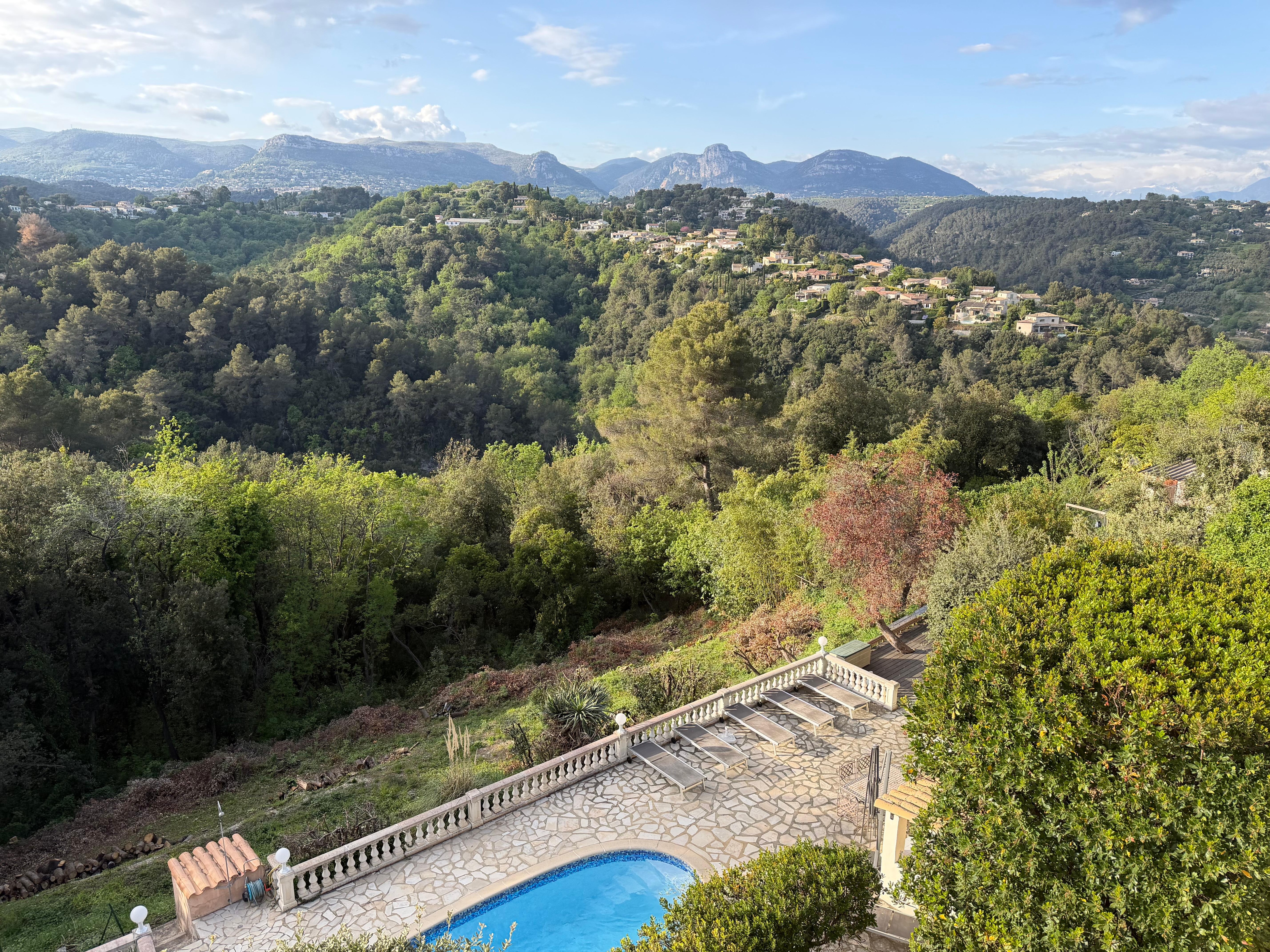 View of the pool from the main house
