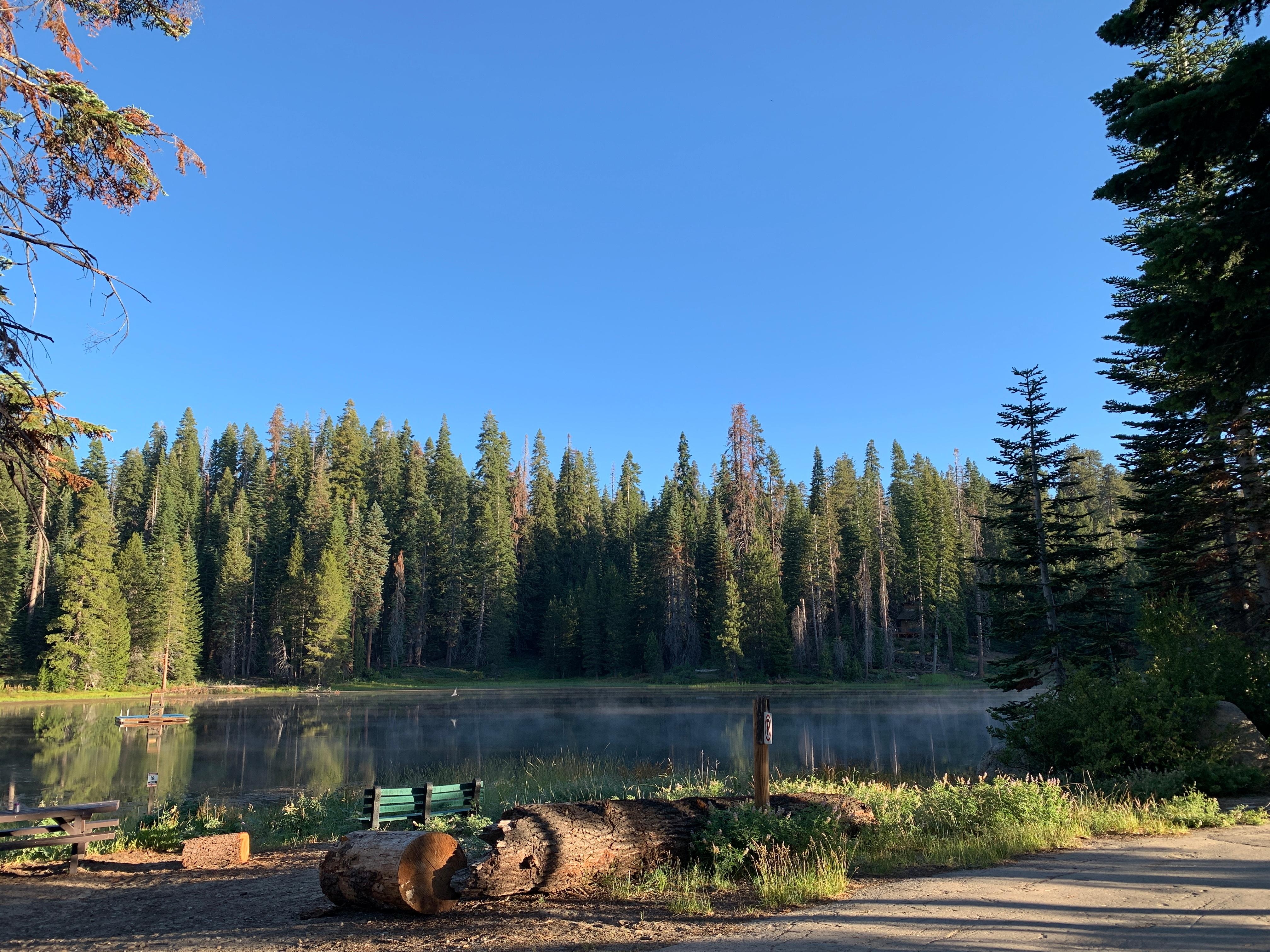 The lake next to the lodges