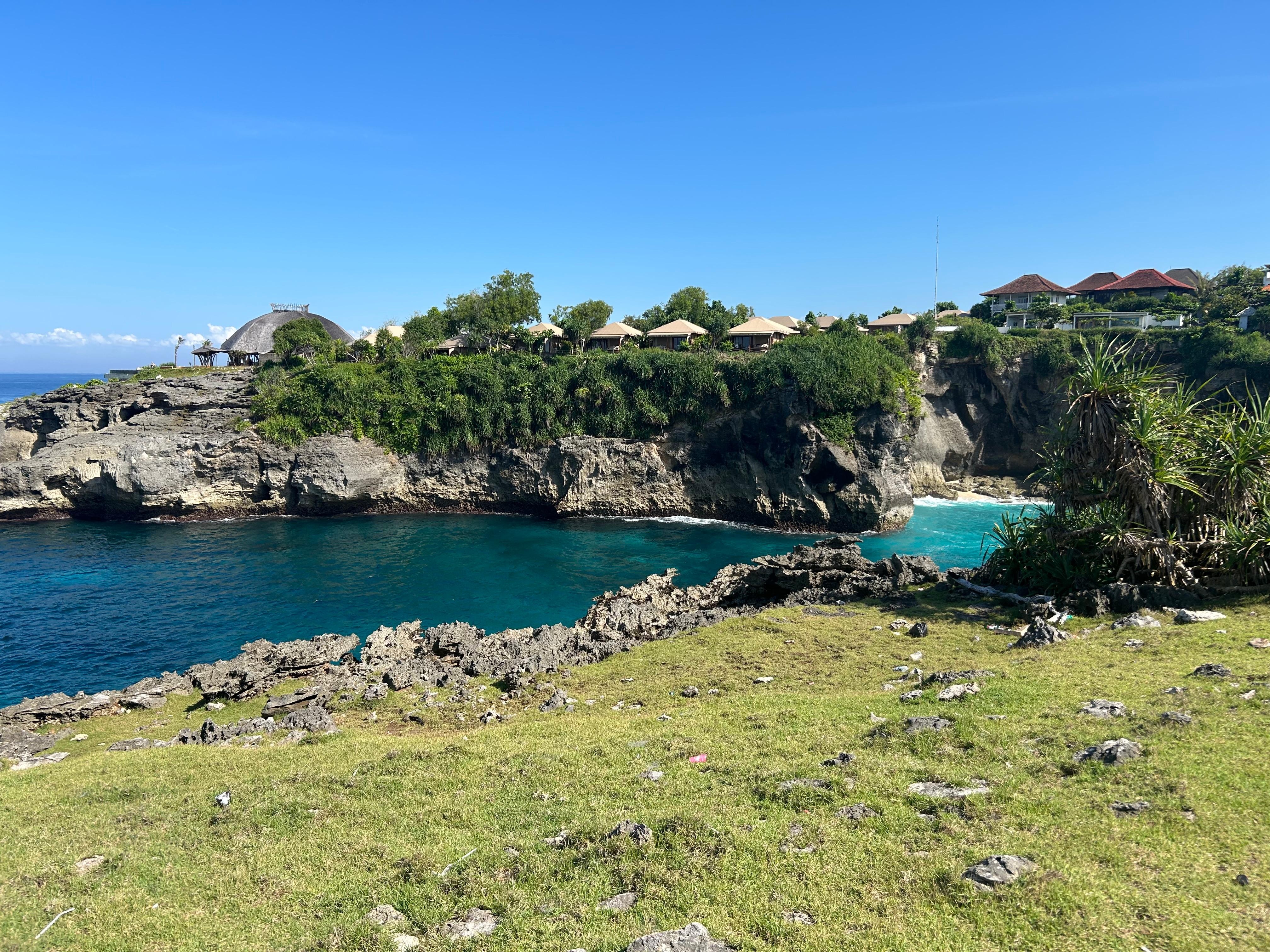 The resort overlooking the sea on one side. It is surrounded by fantastic ocean views and little else. 