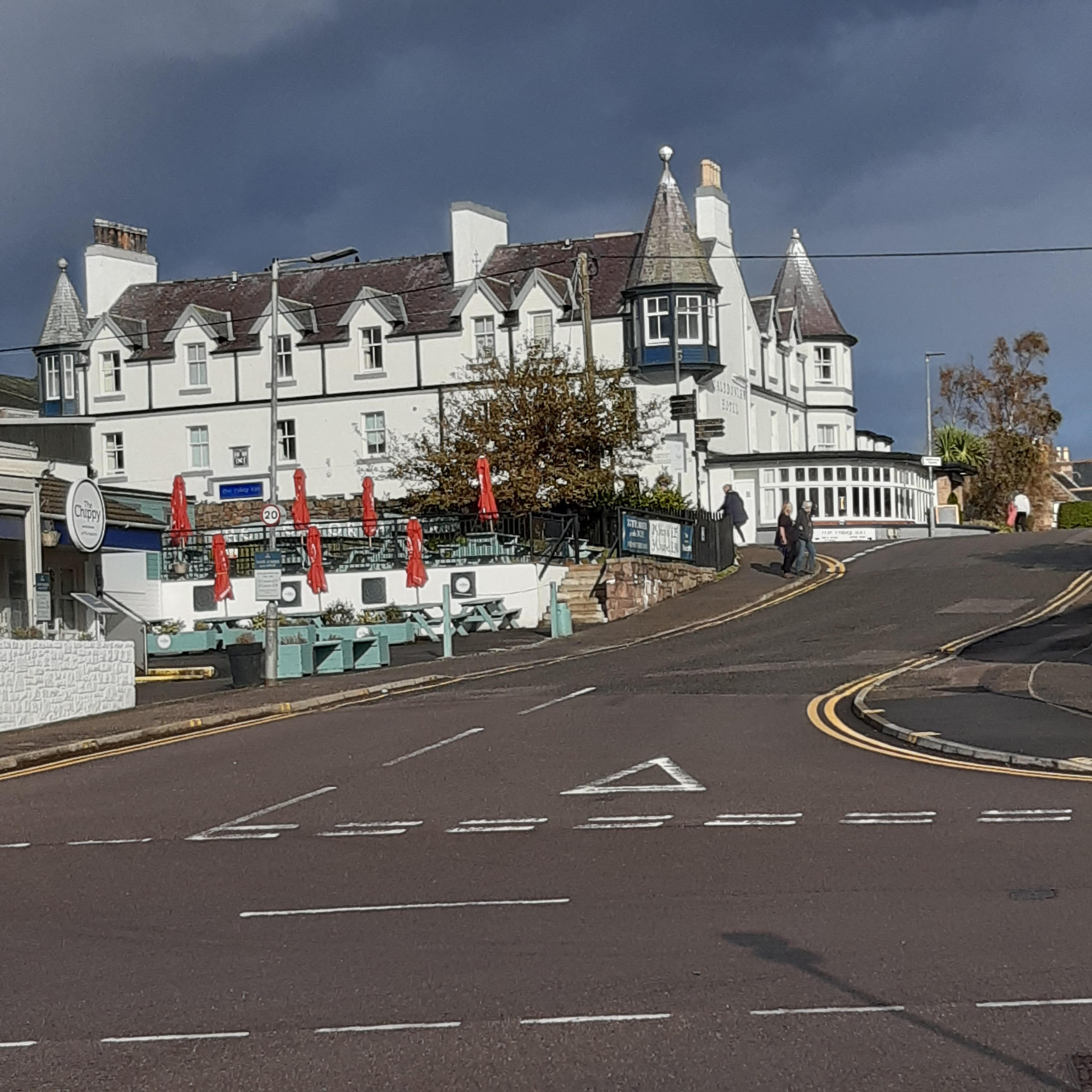 The Caledonian Hotel up from the Shore and Ferry and Bus Terminal 