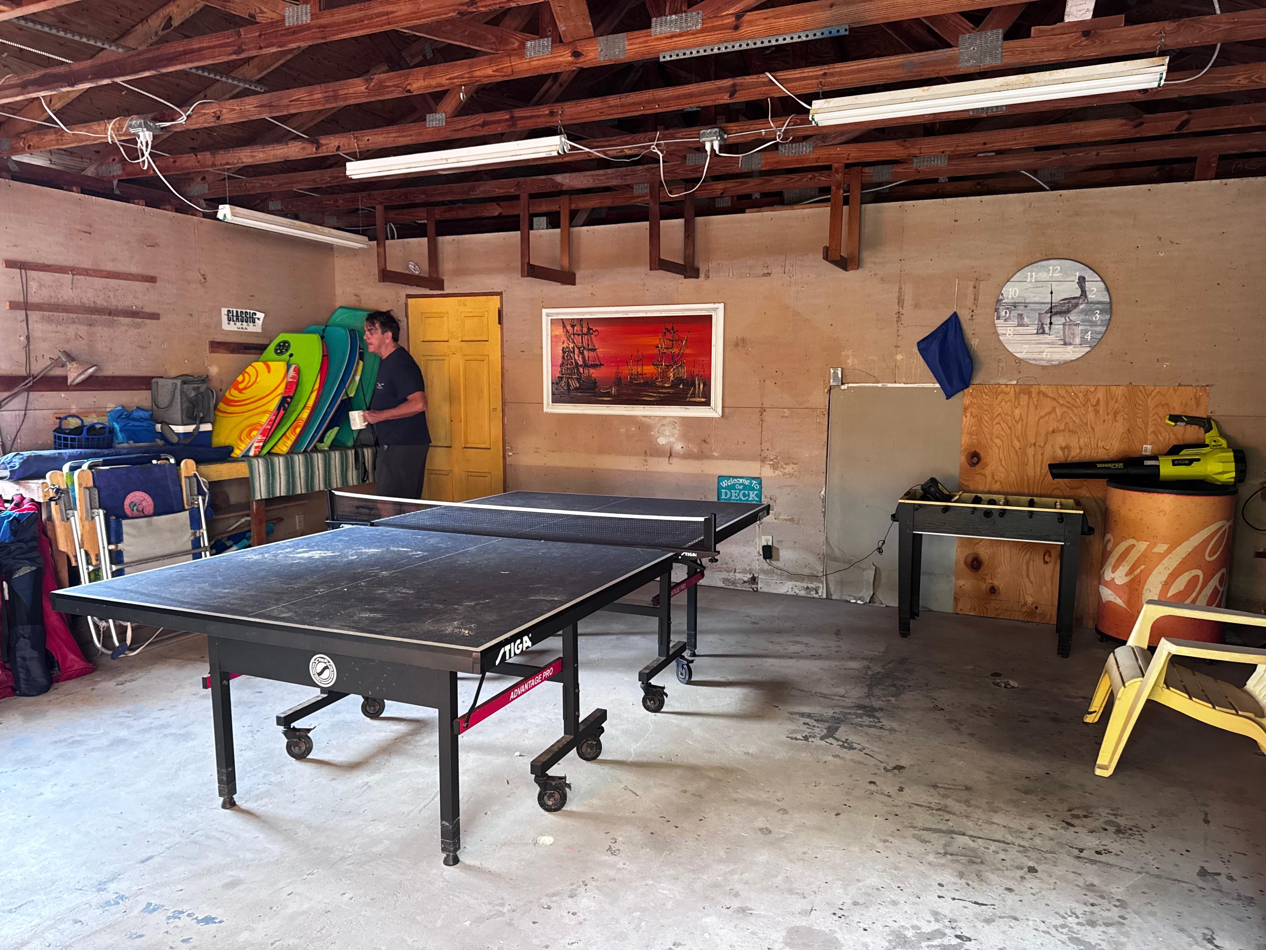 Fun playing ping pong.