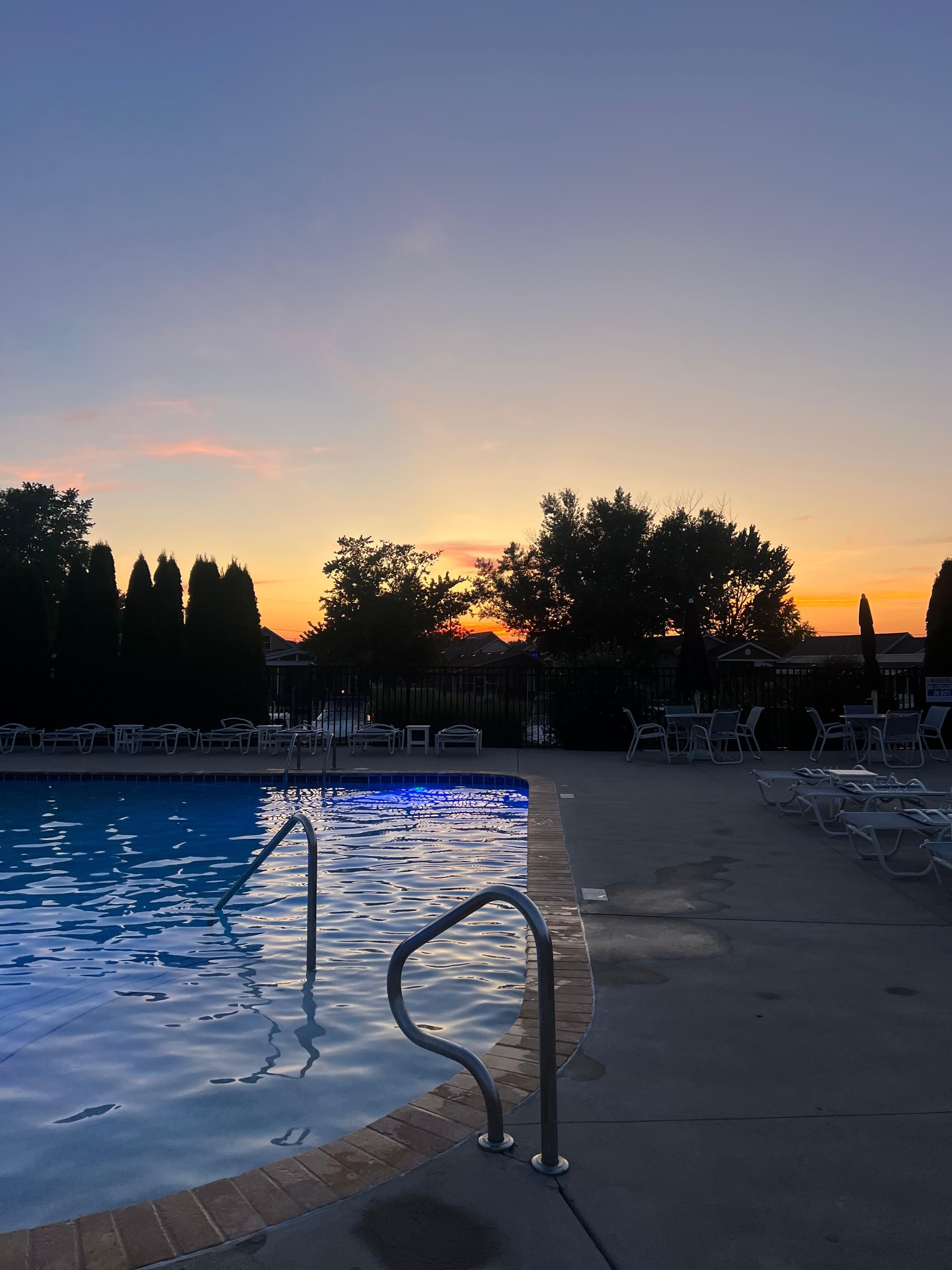 Sunset poolside