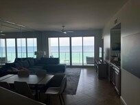 View from standing in kitchen - all you could see was the ocean, which felt like we were looking out a cruise ship window!