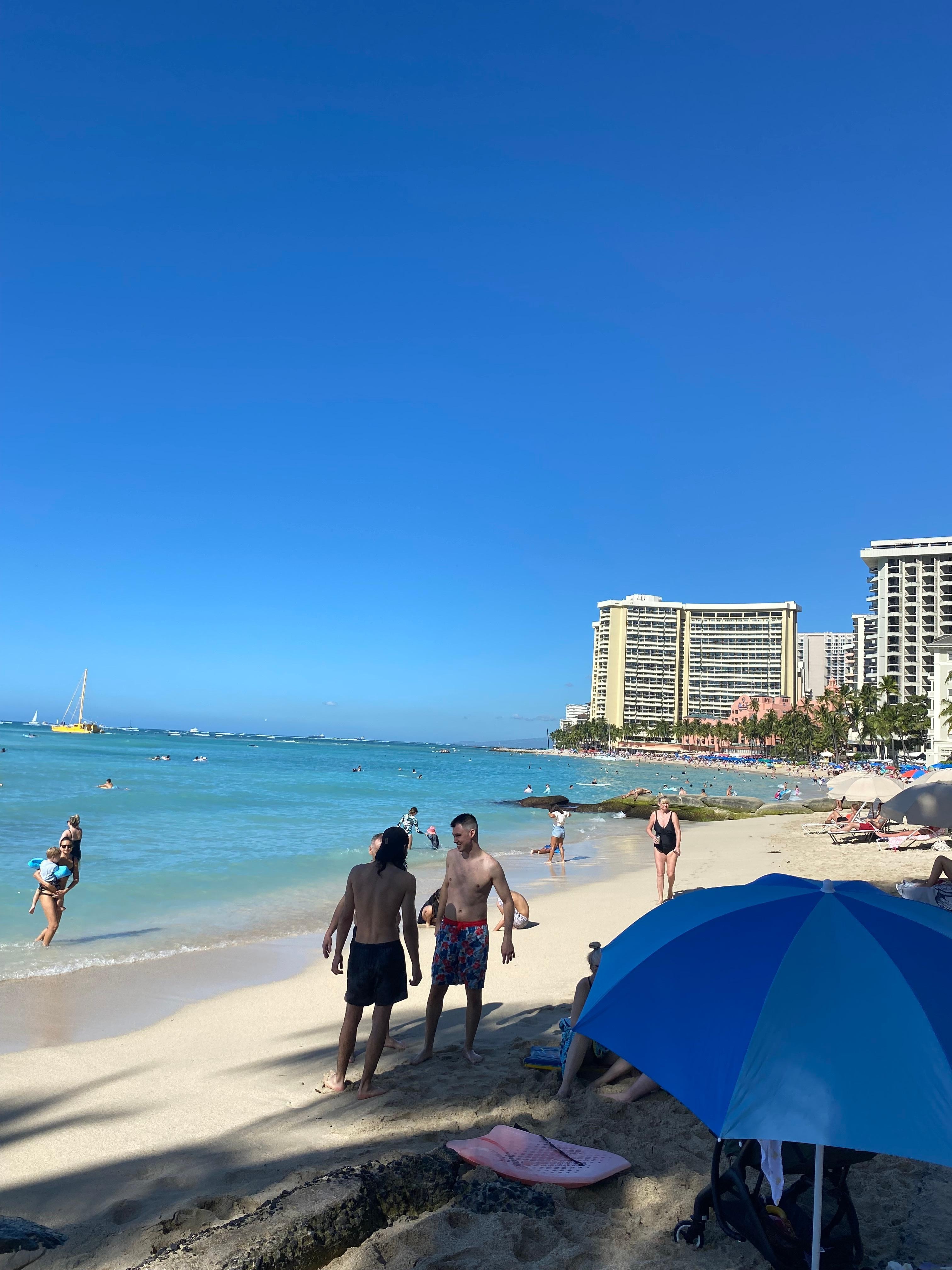 Beach that is one block from the hotel