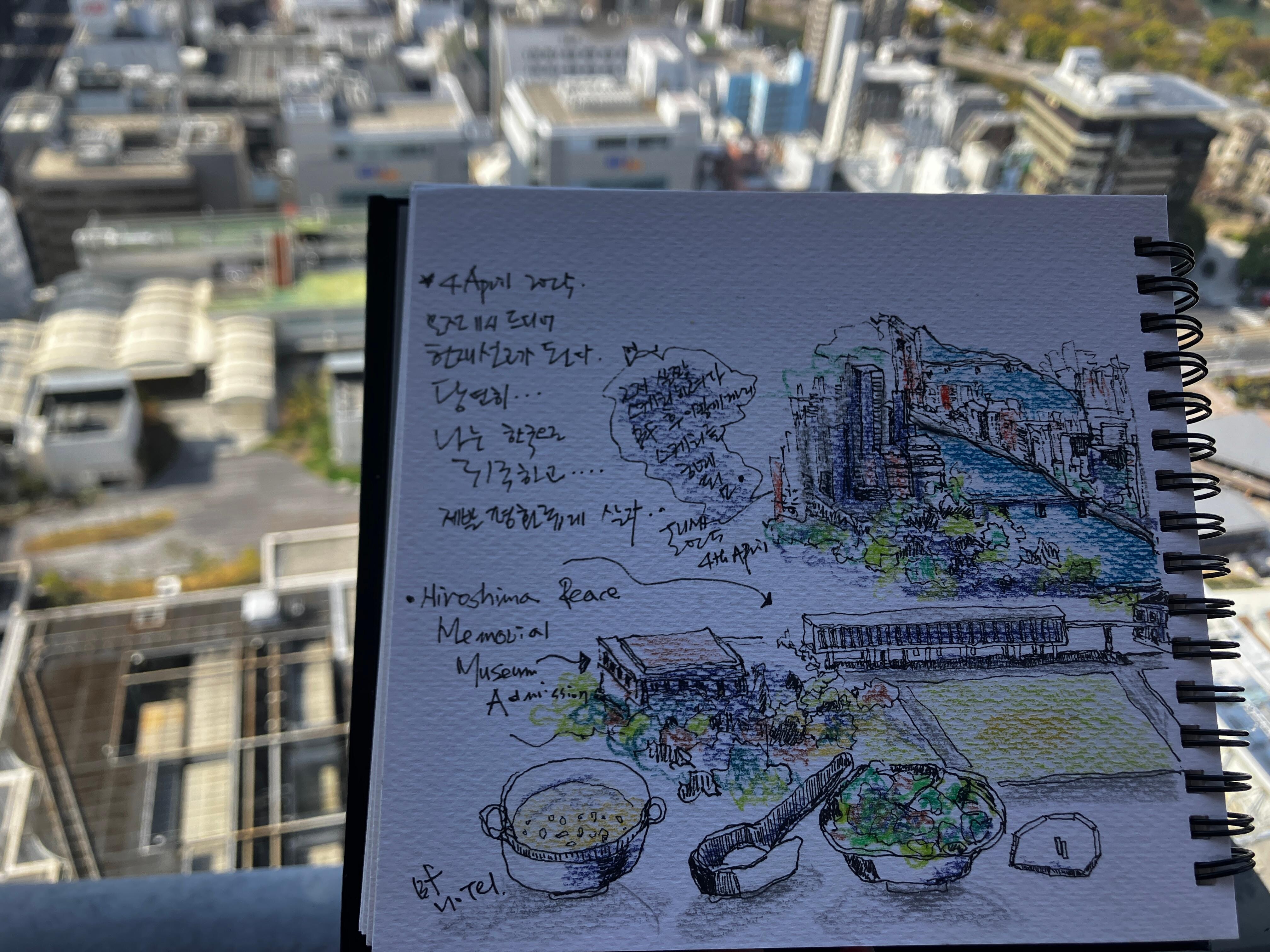 매일 조식에 남편과 저는 모닝 스케치를 즐겼어요 jumi_sketch (instagram) .