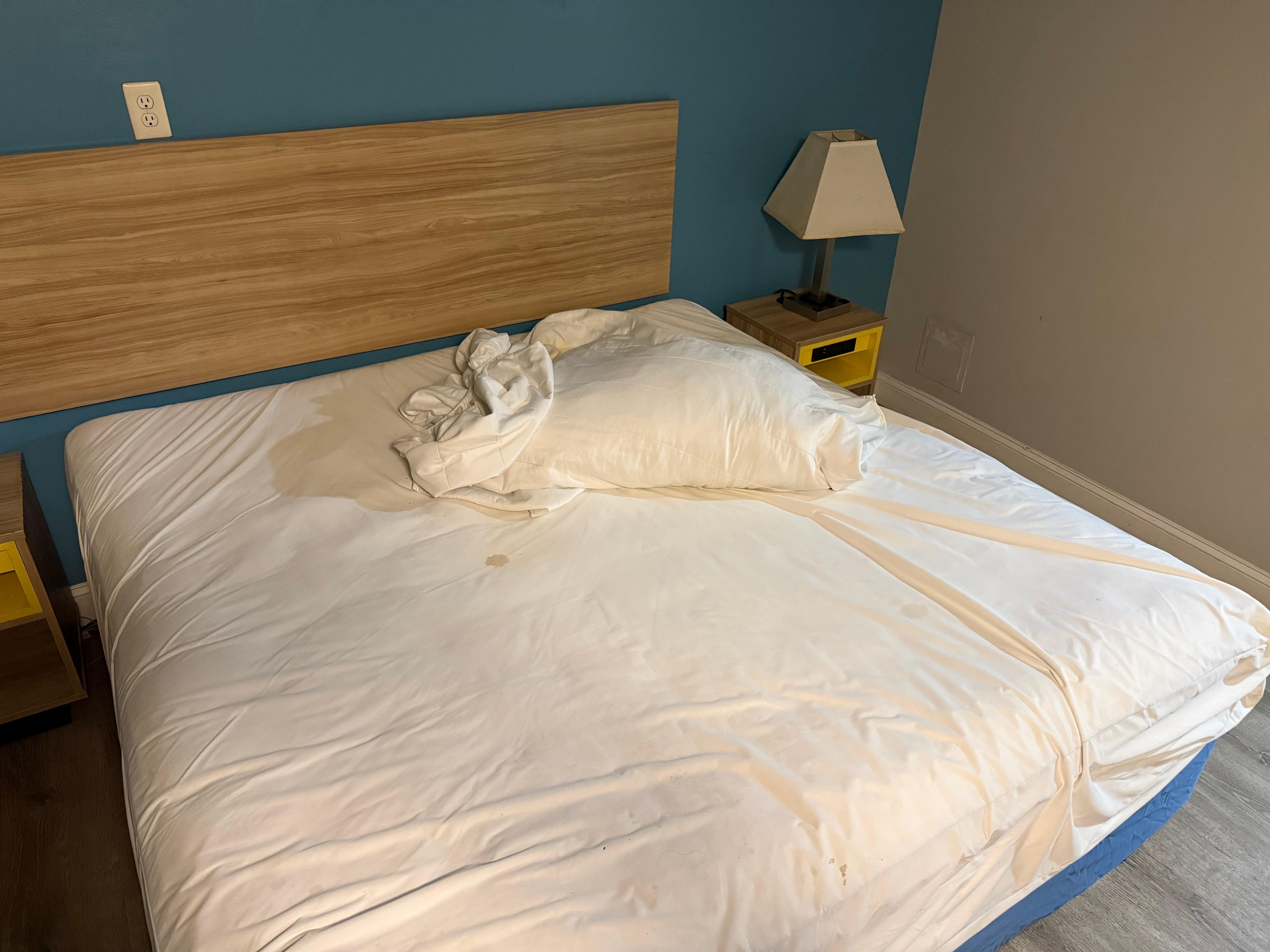 All bedding was stained or discolored