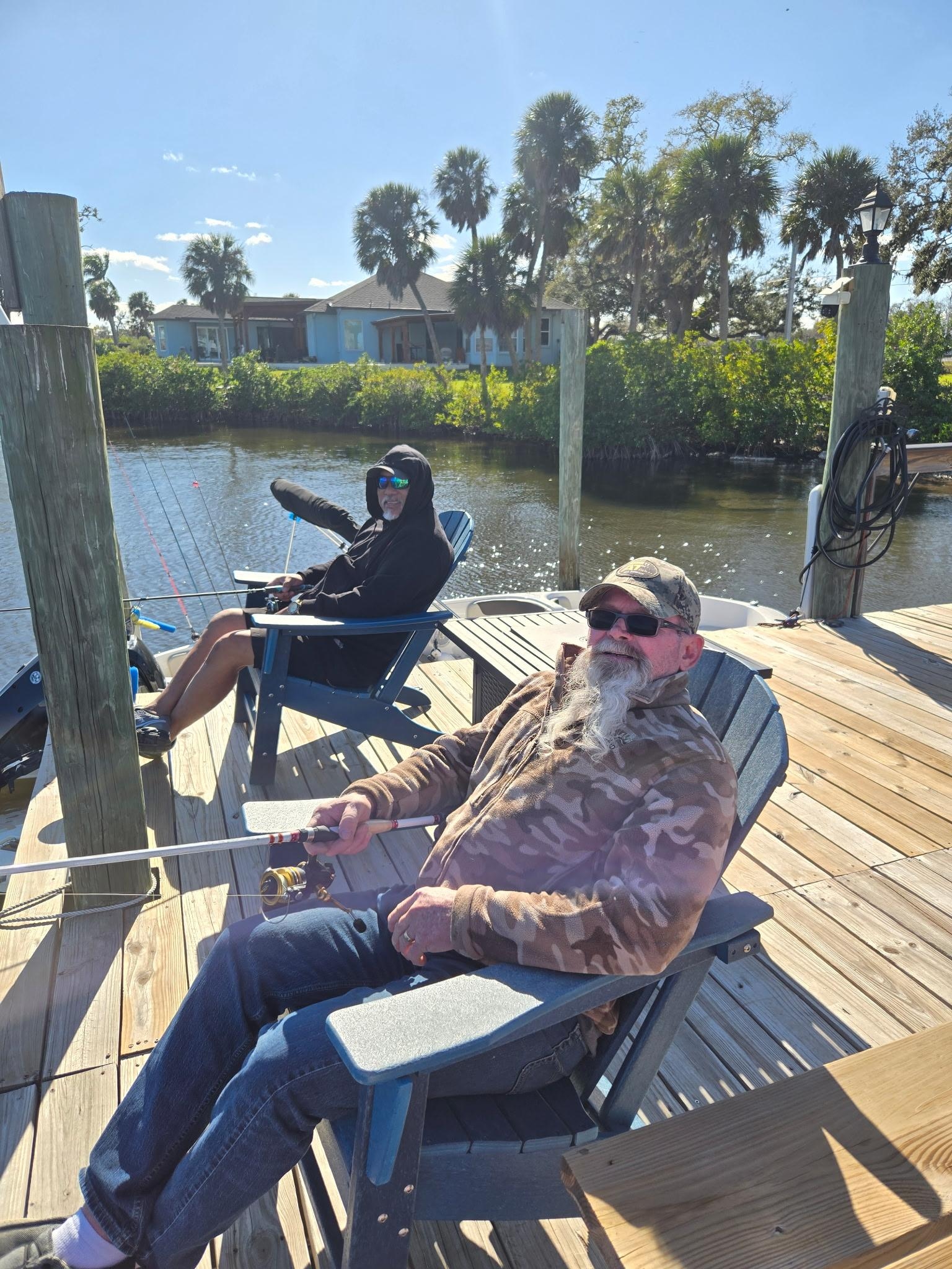Relaxing on the dock.