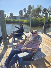 Relaxing on the dock.