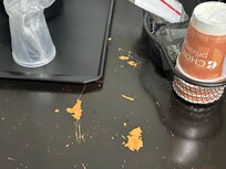 On top of the mini fridge