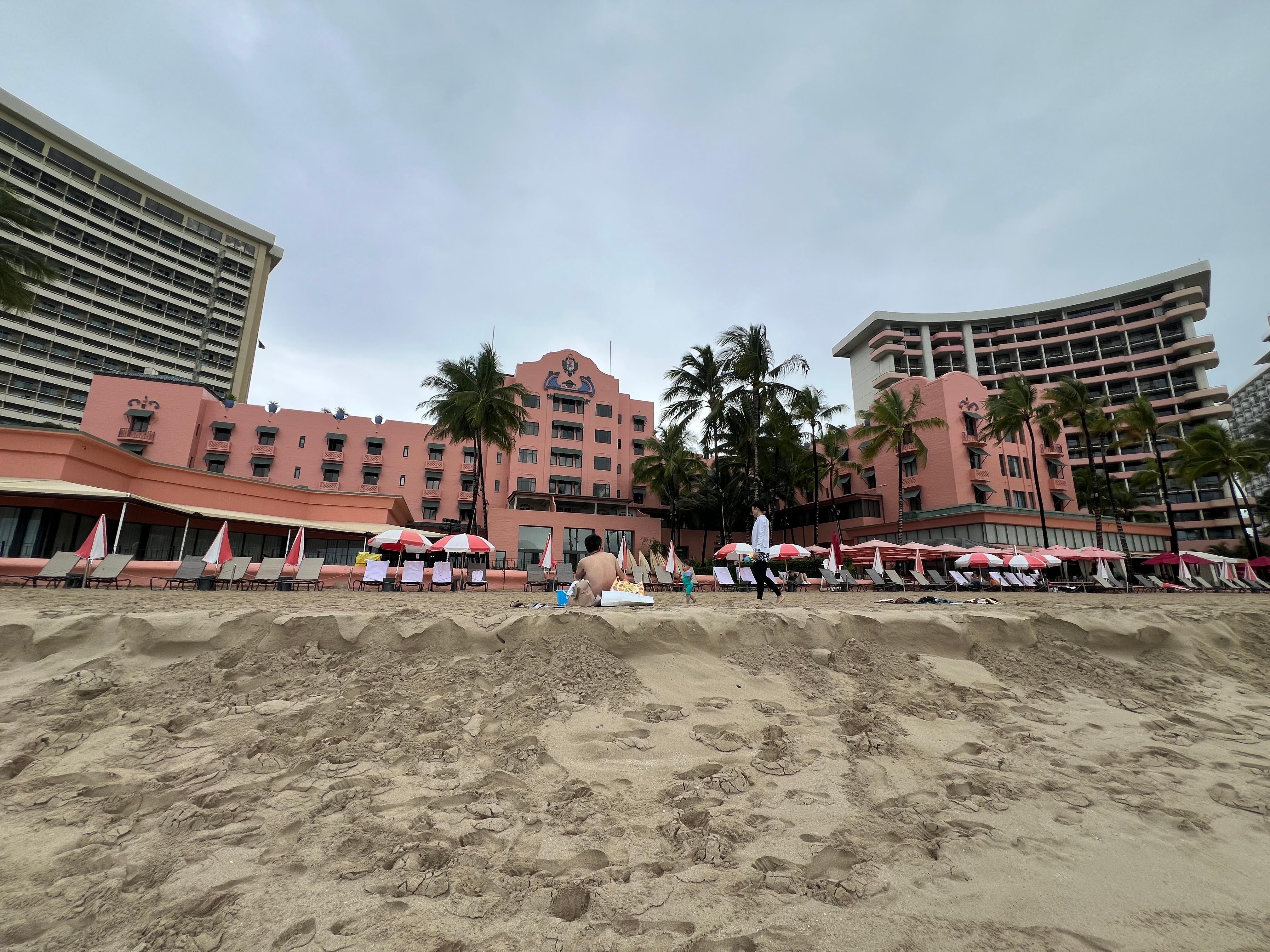 Further out from the beach