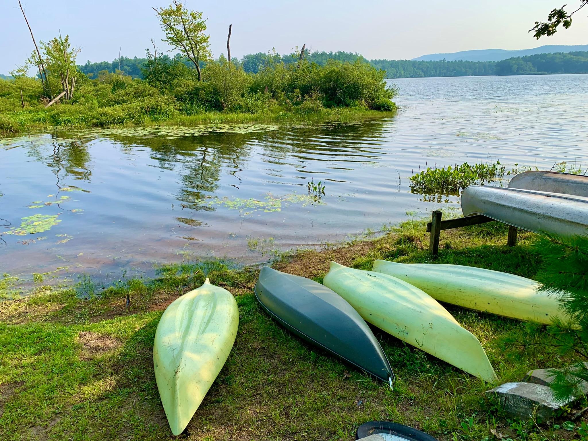 Kayaks are available to use