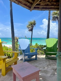 Gazabo overlooking the beach provided shade with an amazing view