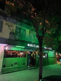 Club / bar under the apartment. And another club on the left.