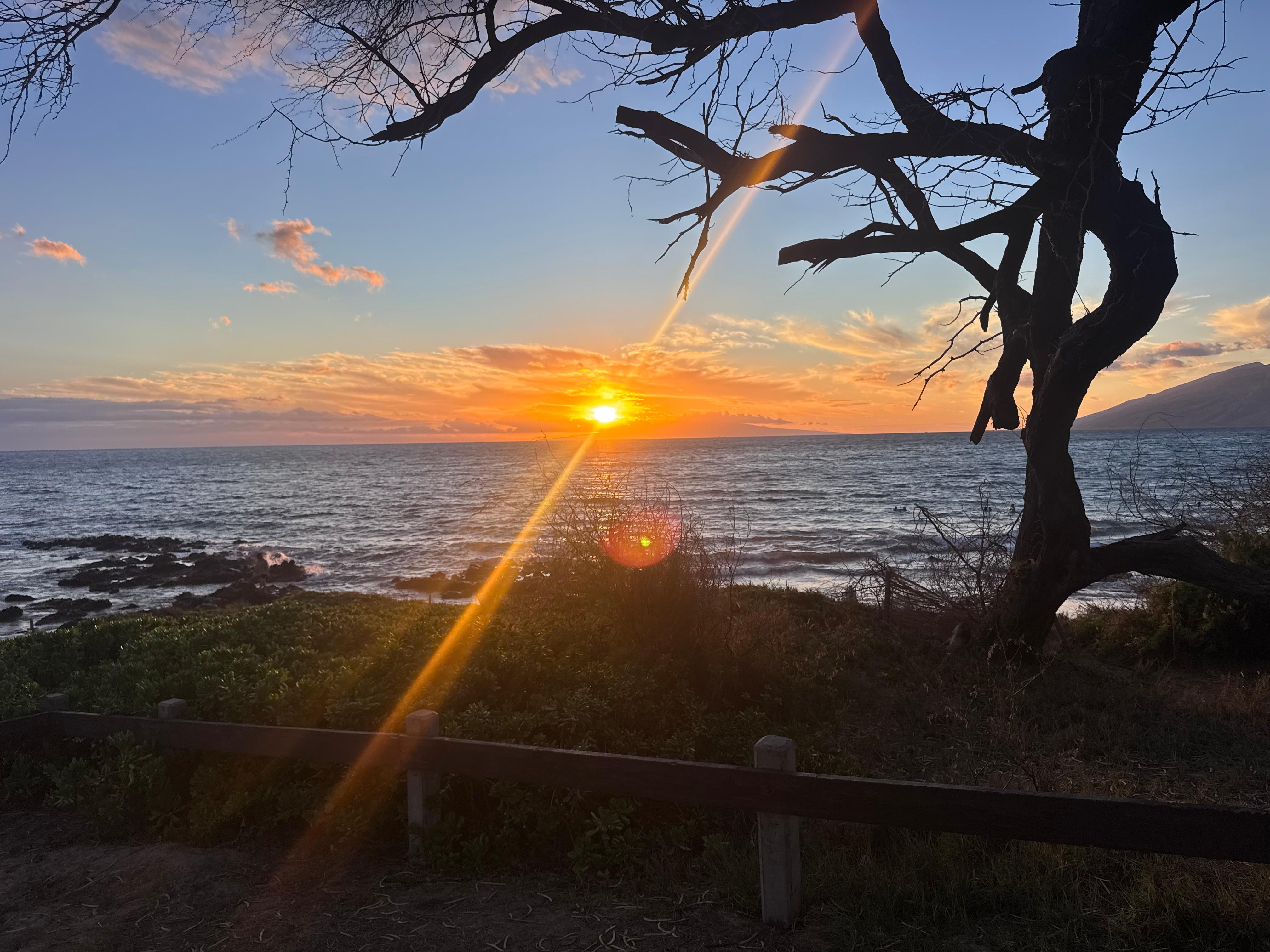 Sunset from beach kamaole beach 3 across the street from the unit