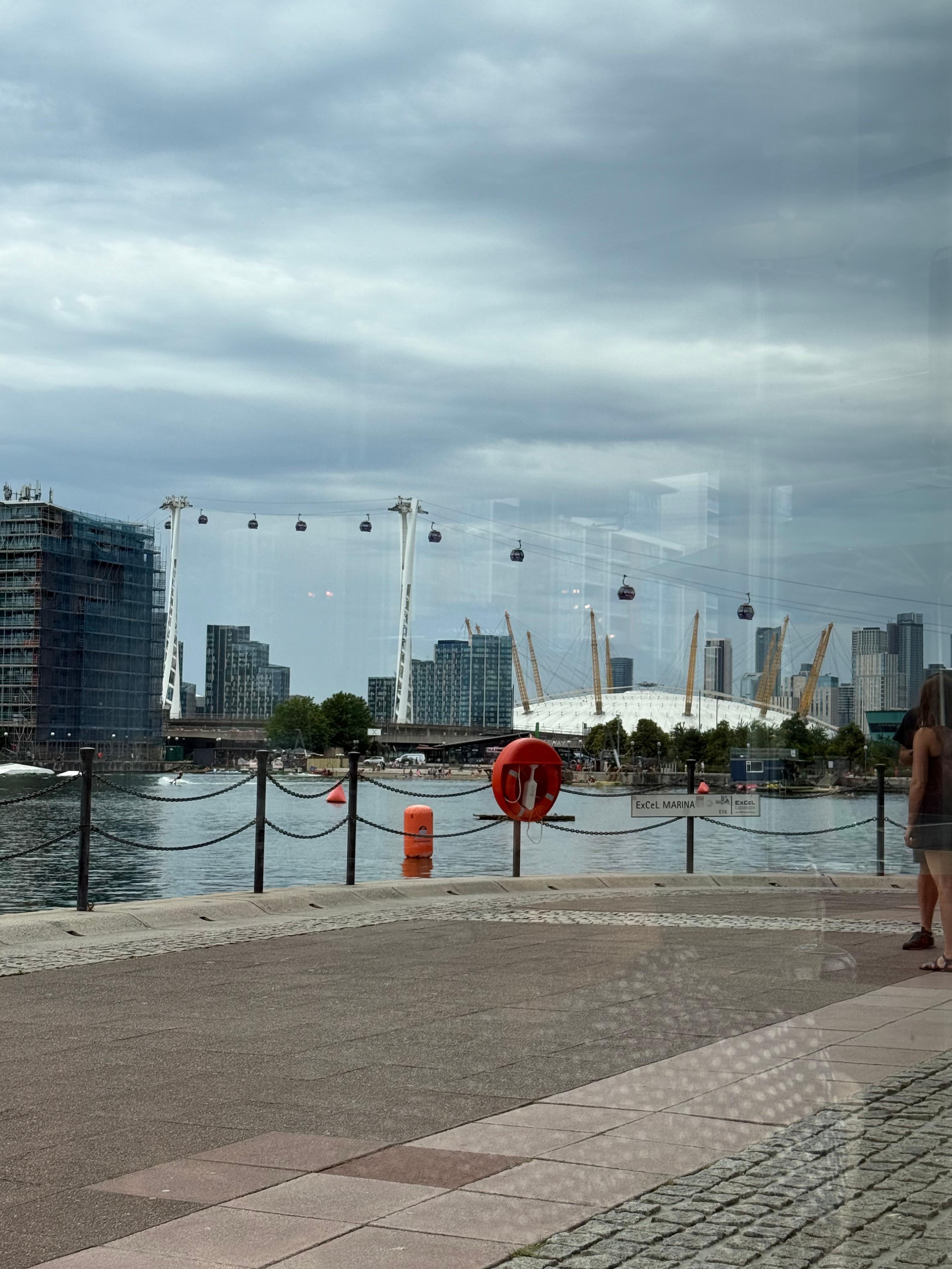 The O2 across the water and the cable cars are only a 3min walk from the hotels lobby.