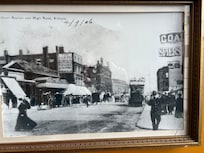 A couple of the old photos of the area that hang in the stairway.