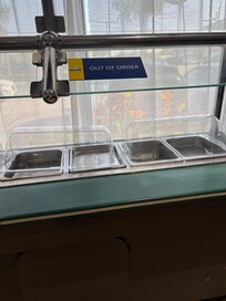 Sign says “out of order“. This is days in Stuart, Florida breakfast.