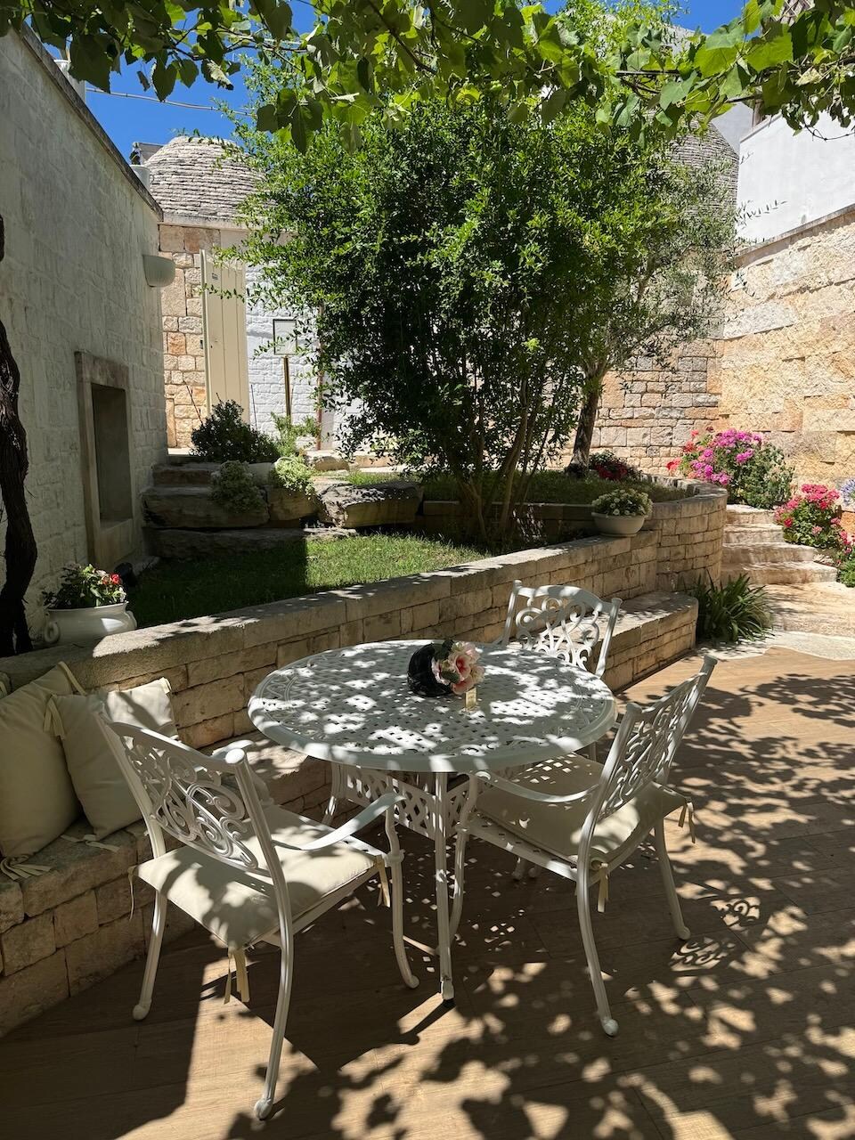 Garden dining.