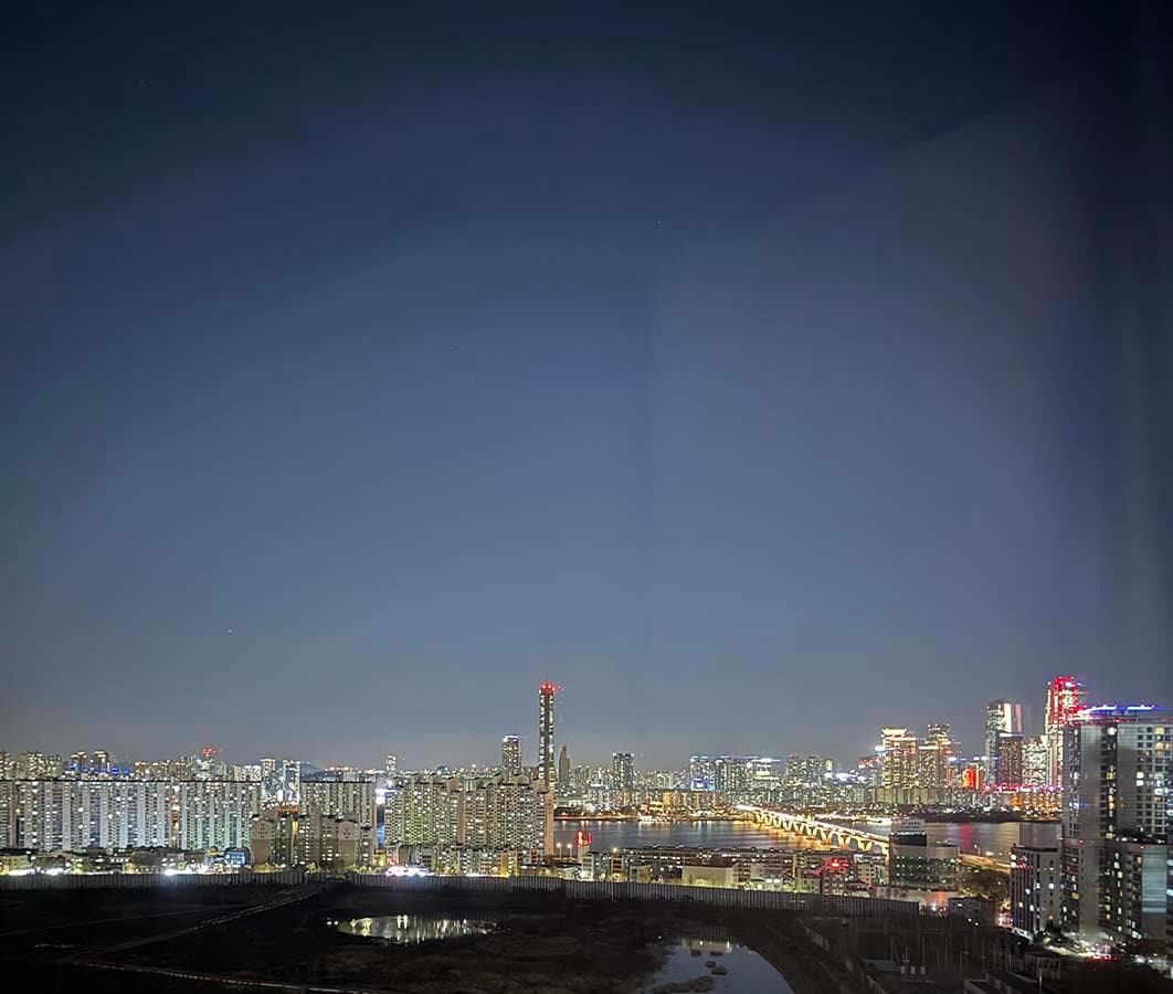 A view of the city from the room.