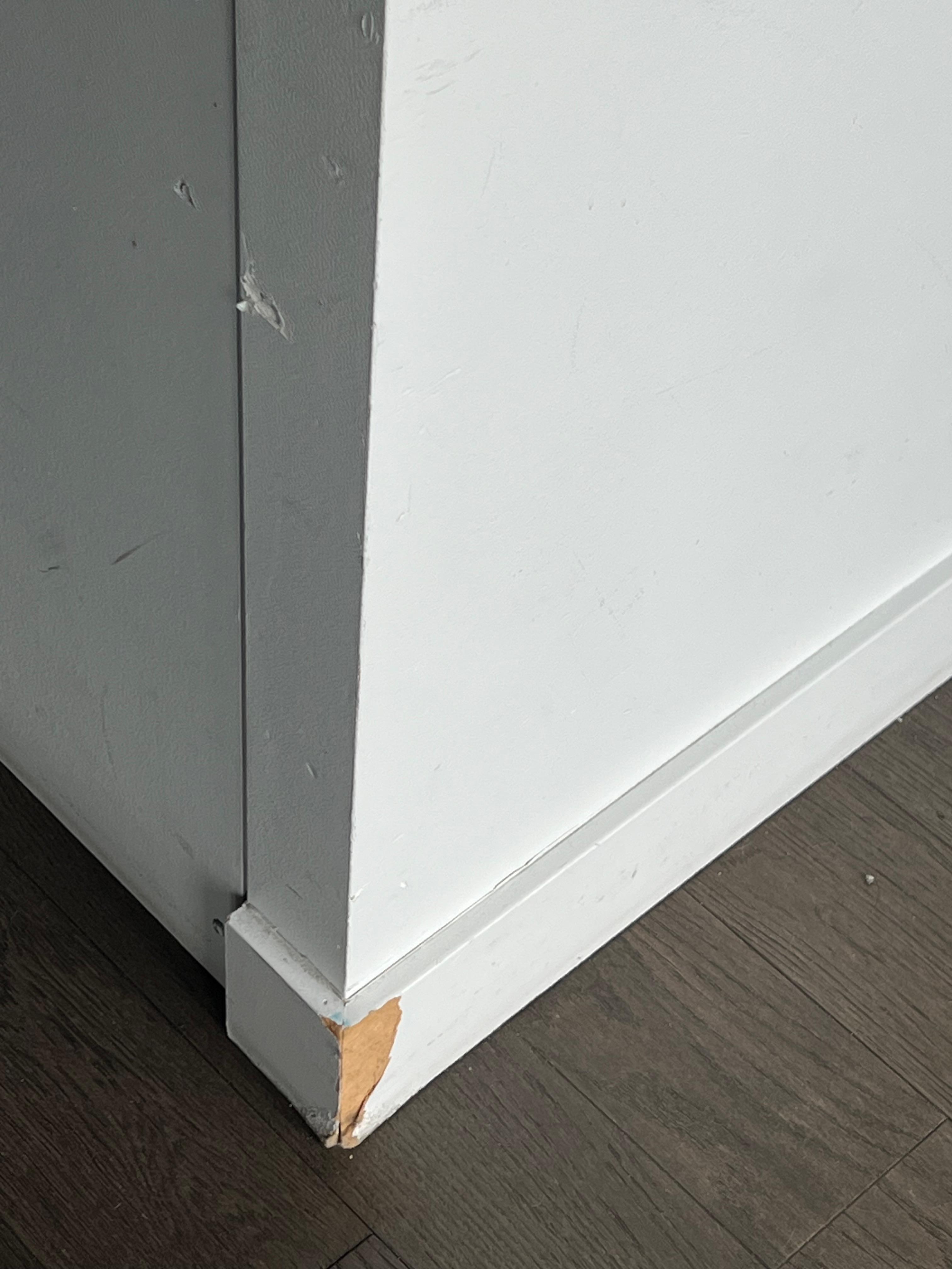 Wall holes and trim damage example