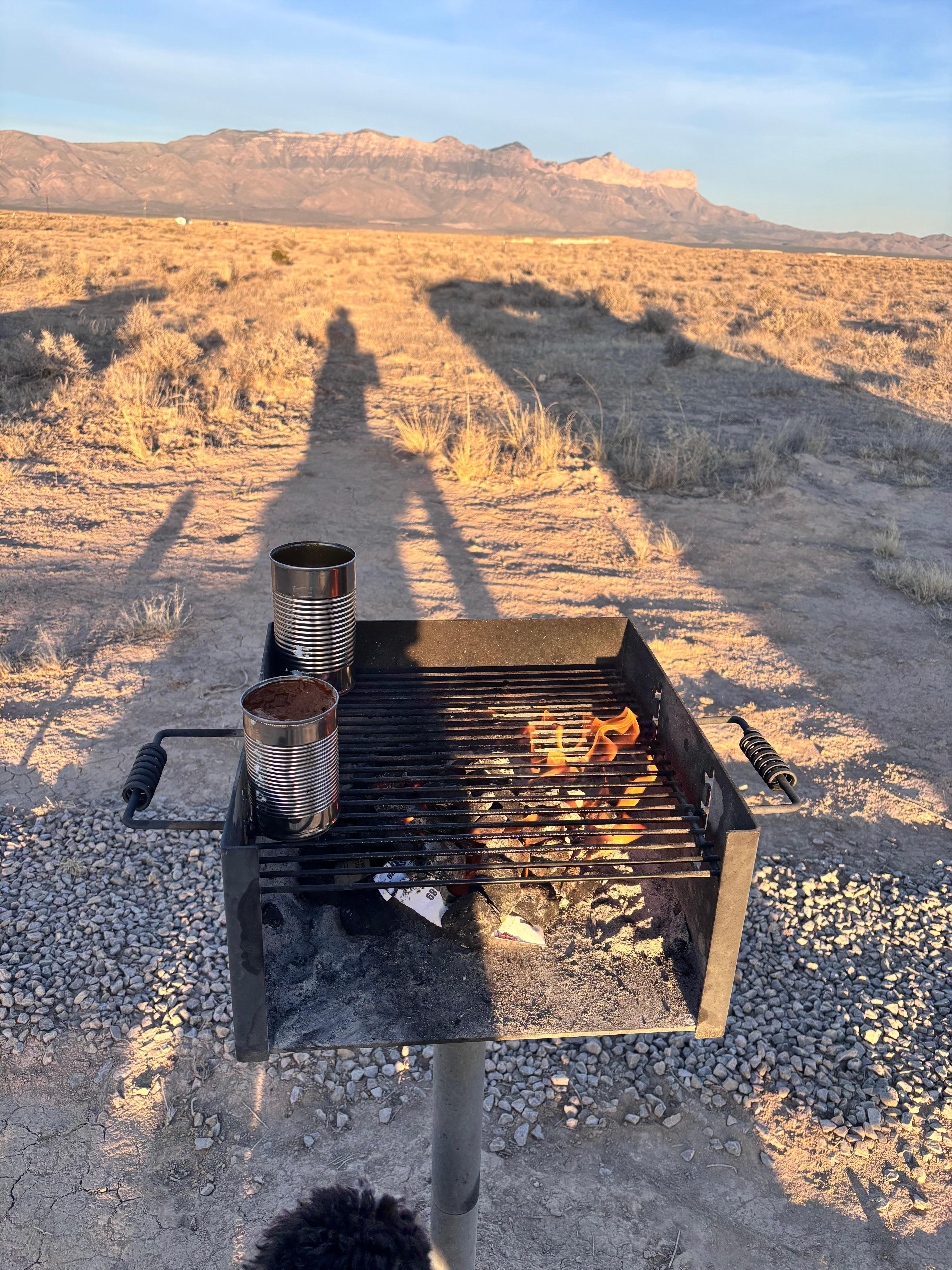 Each cabin has its own grill
