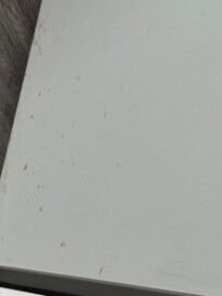 Nasty marks on the door, perhaps a deep clean required