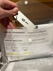 Envelope with a room key while reception claimed there were none.