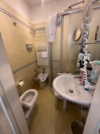 The bathroom was small but serviceable