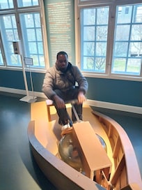 Having fun at the museum