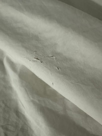 Bite marks in the sheets.