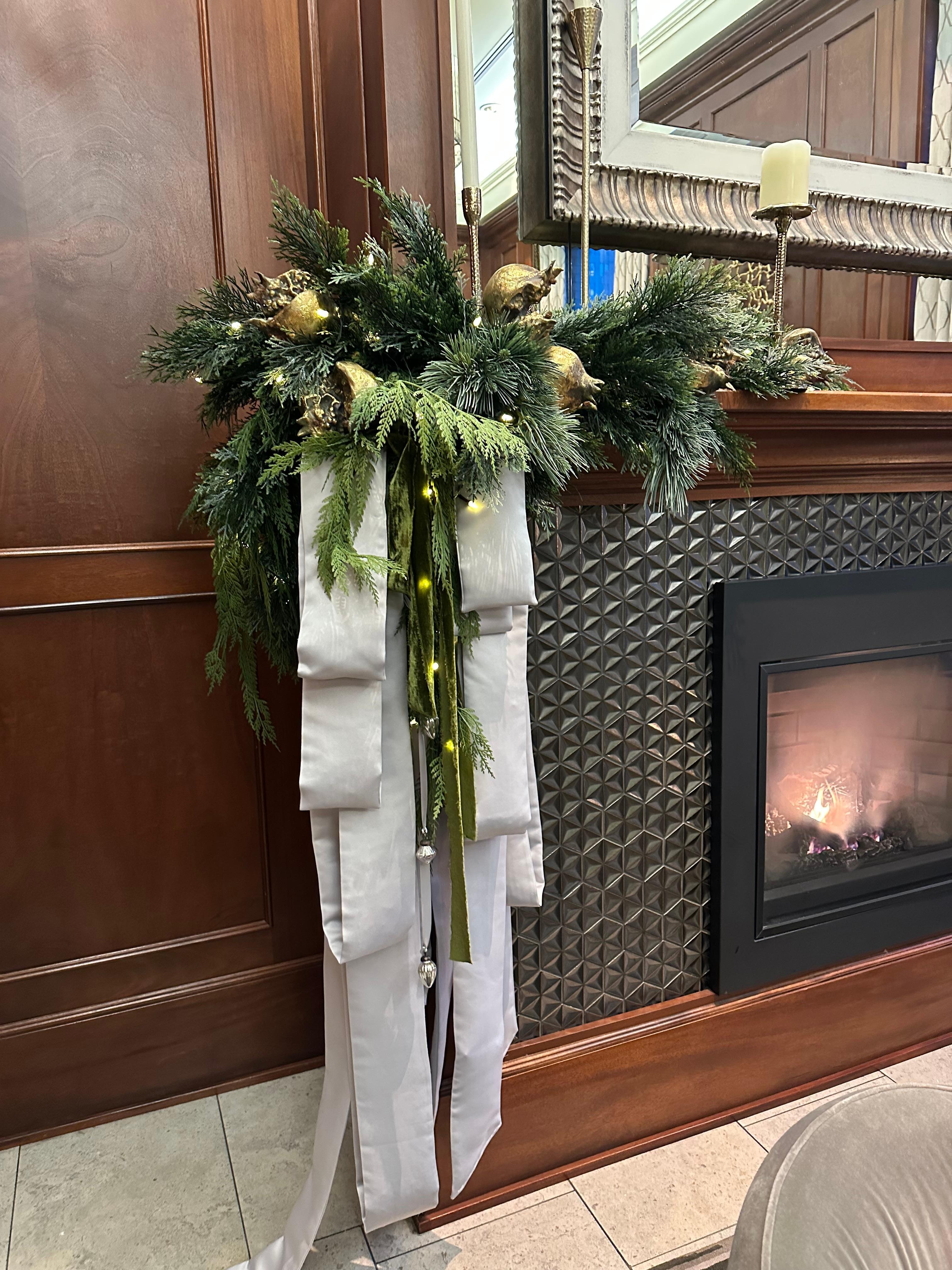 Beautiful mantle in lobby