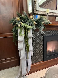 Beautiful mantle in lobby