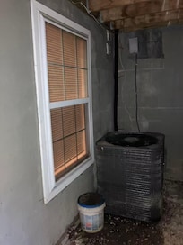 the outside of the only one window in the bedroom