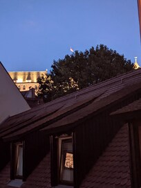 View of the castle from the bed of our room.